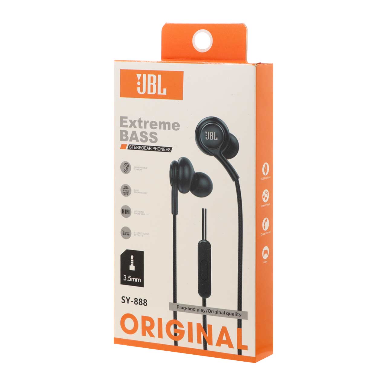 JBL SY888 Stereo Earphones Extreme Bass Sound with  High Quality Microphone Hands Free Best Audio Experience. 