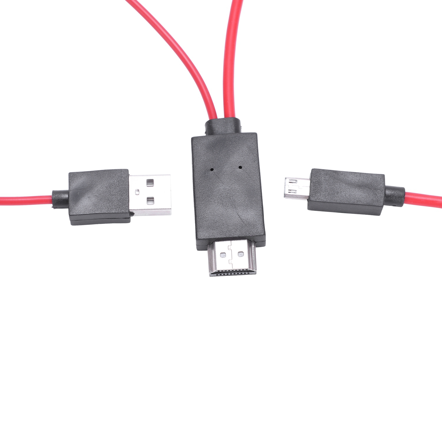 QUANBU 6.5 Feet MHL Micro-USB to HDMI Adapter Converter Cable 1080P HDTV for Android Devices Samsung Galaxy S3 S4 S5 Note 3 Note 2 Note 8 Note Pro Galaxy Tab 3 (11 Pin, Red). 
