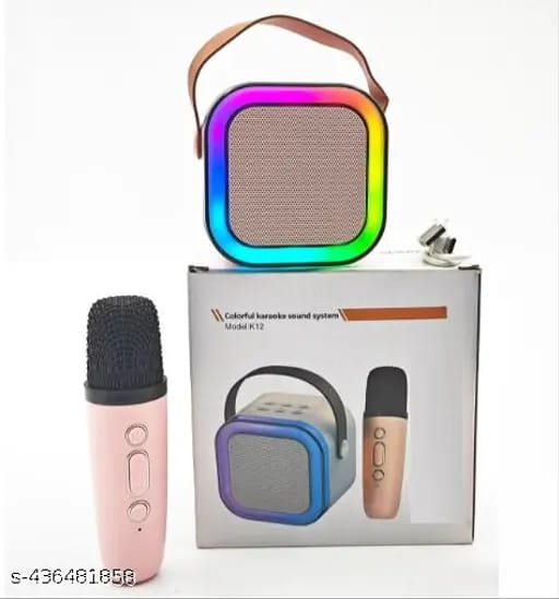 K12 Mini Karaoke Machine With Wireless Microphone, Portable Wirrless Speaker With Party Lights Speaker Bluet. 