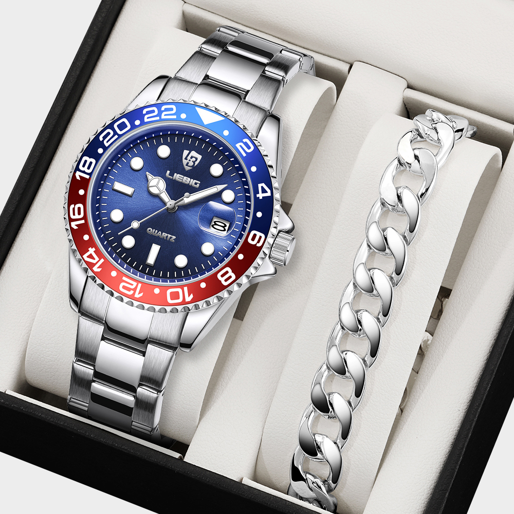 SKMEI X LIEBIG 【Buy 1 Get 3】Quartz Movement 30M Waterproof Pointer Luminous Fashion Casual Business Men's Watch L1098. 