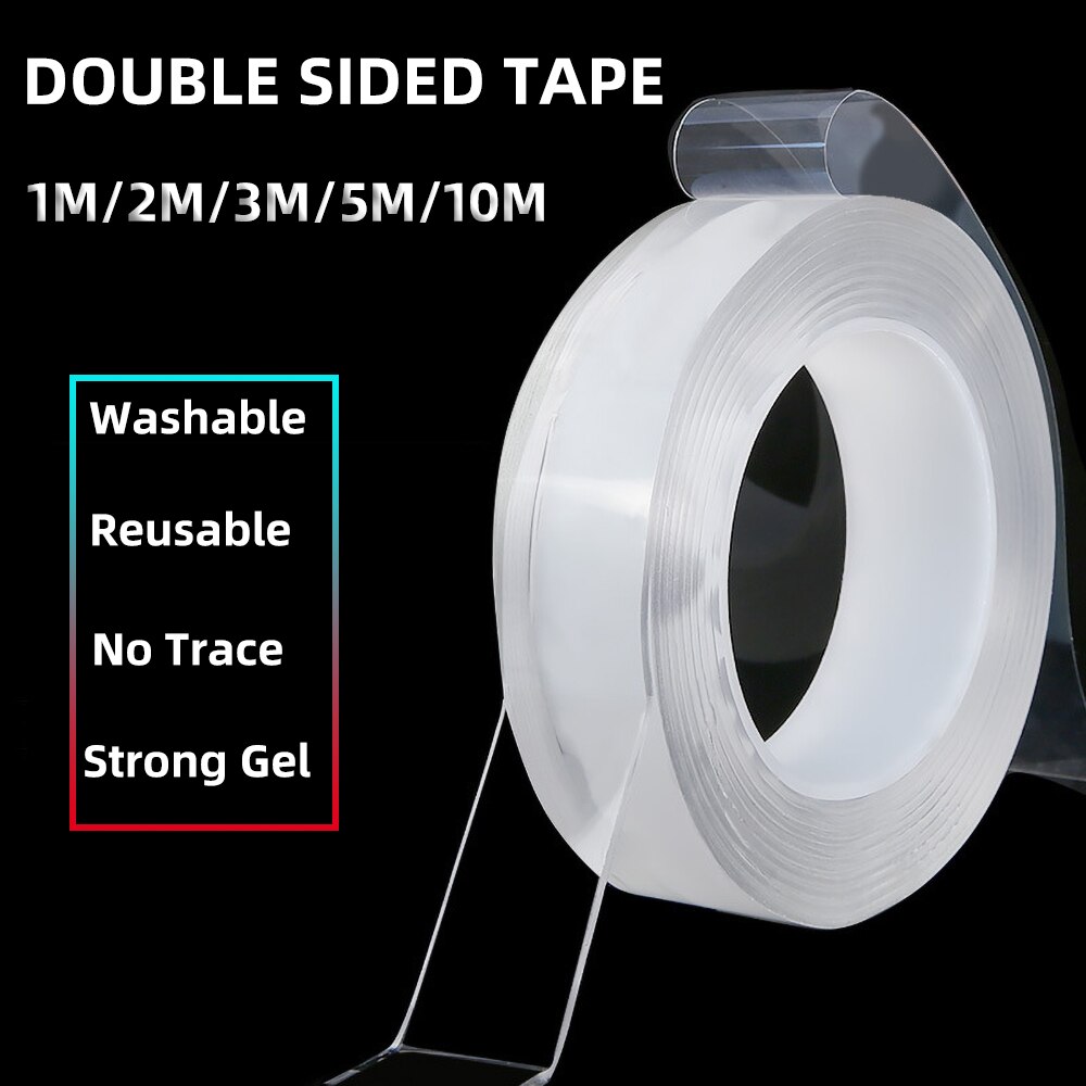Hot 1m 2m 3 5m Transparent Double Sided Tape Nano Waterproof Wall