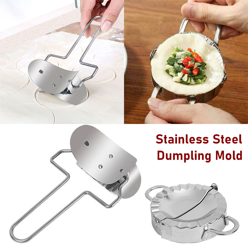 2x Stainless Steel Dumpling Mould Press Meat Pie Pastry Maker Dough Cutter