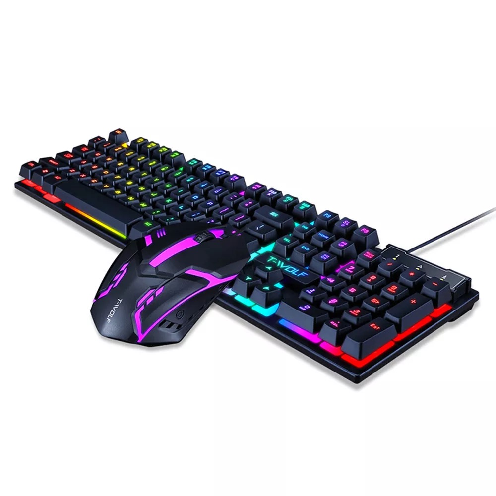 Gaming Keyboard & Mouse Combo TWolf TF200 KeyBoard RGB LED USB Wired