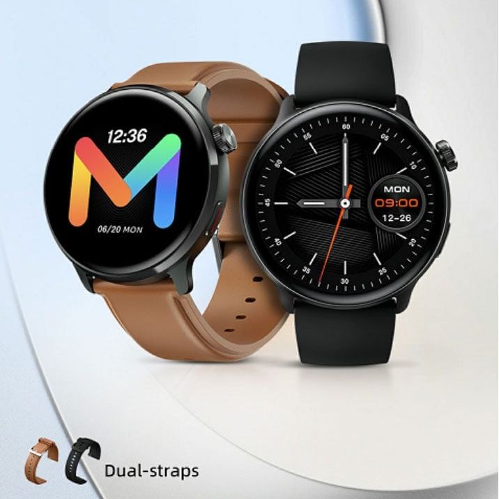 Mibro Watch Lite 2 Smart Watch | Dual Strap Black & Brown. 