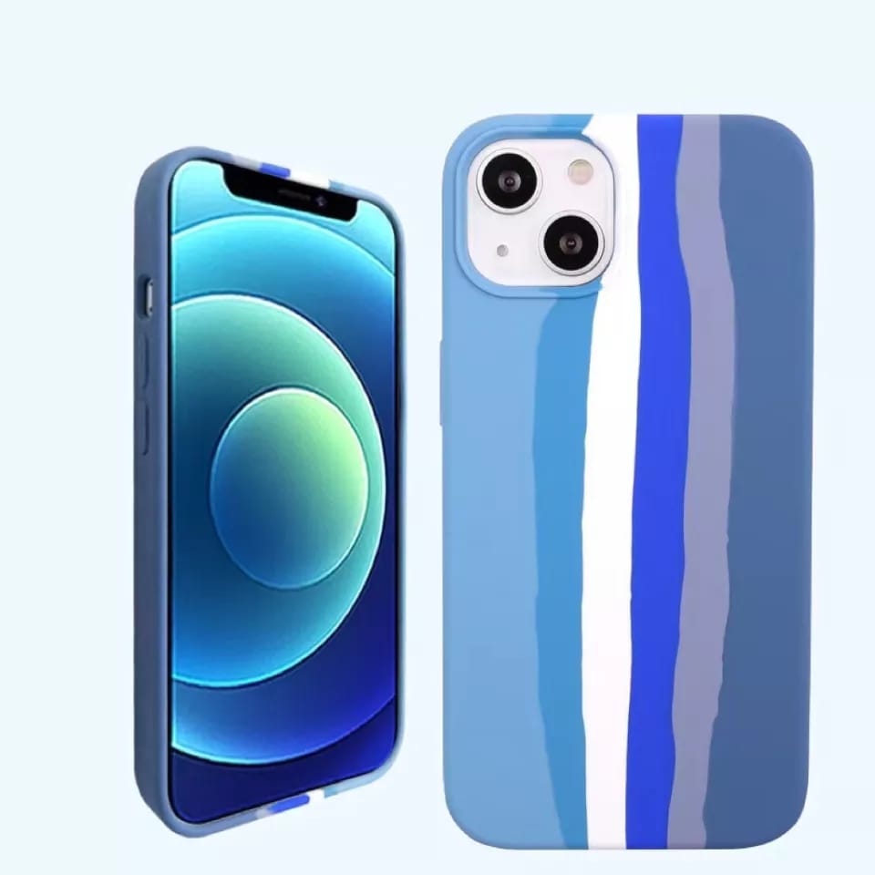 Rainbow Silicone Phone Case for iPhone 13 Soft TPU Rainbow Silicon Case Origina l Silicon Back Cover  iPhone 13 Back Cover
