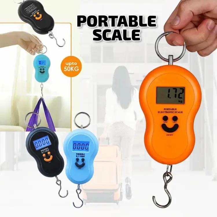 50kg x 10g Mini Pocket Hand Held digital Hanging Scale for Fishing Luggage  Travel Weighting Steelyard Electronic Hook Kitchen