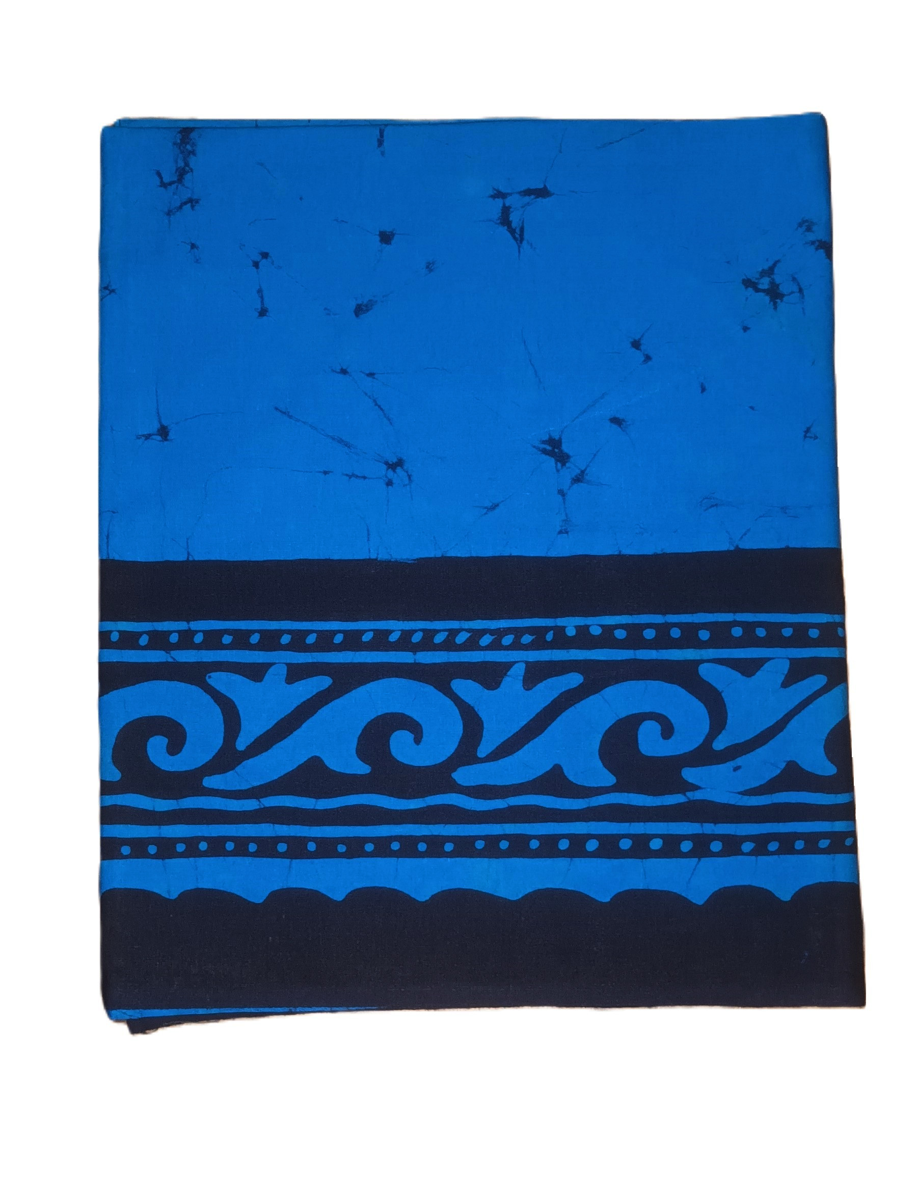 Batik Sarong Lungi for Men - Blue -(Navy Blue) Colour Cotton Sarong Bathik Sarong   Pre-Stitched Handmade EthnicWear. 