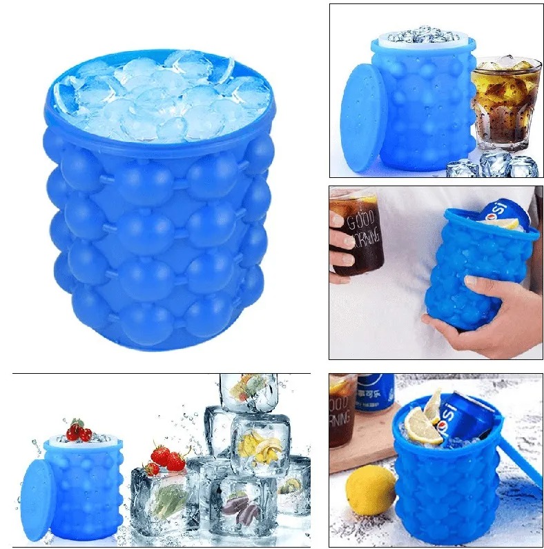 Magic Ice Cube Maker Genie Tray Molds Saving Ice Bucket Saving Space