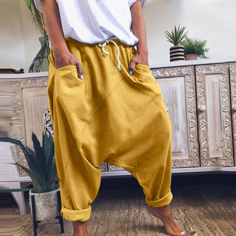 Women Harem Pants Trousers Boho Mid 