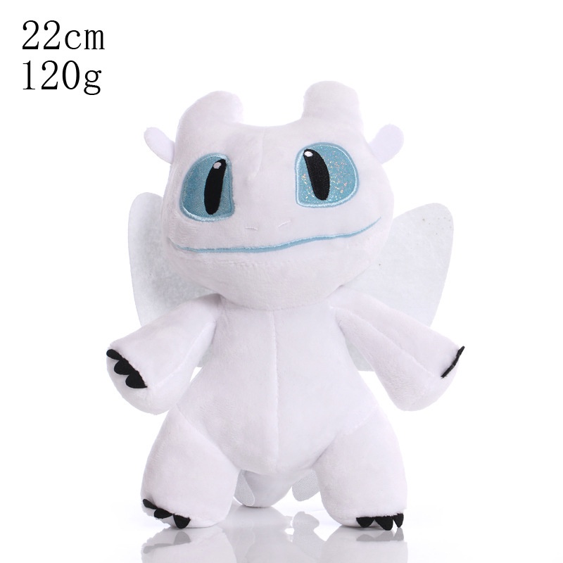 22CM Dreamworks Anime How to Train Your Dragon Plush Doll Light Fury Toothless Night Soft Stuffed Toys for Children Gifts. 