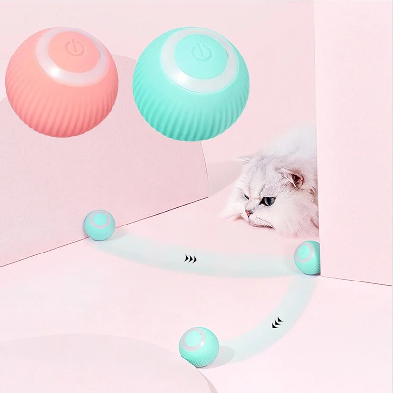 Smart Cats Toys Automatic Rolling Ball Electric Cat Toys Interactive Cat Playing Training Self-moving Kitten Toy Pet Accessories. 