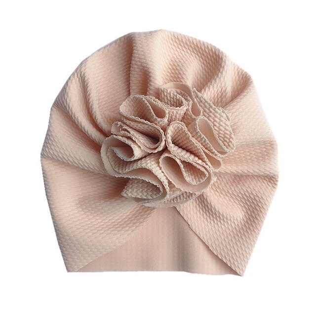 Big Flower Baby Turban Soft Solid Color Kids Newborn Baby Girl Hat Infant Toddler Bonnet Cap Beanie Headwraps Baby Accessories. 