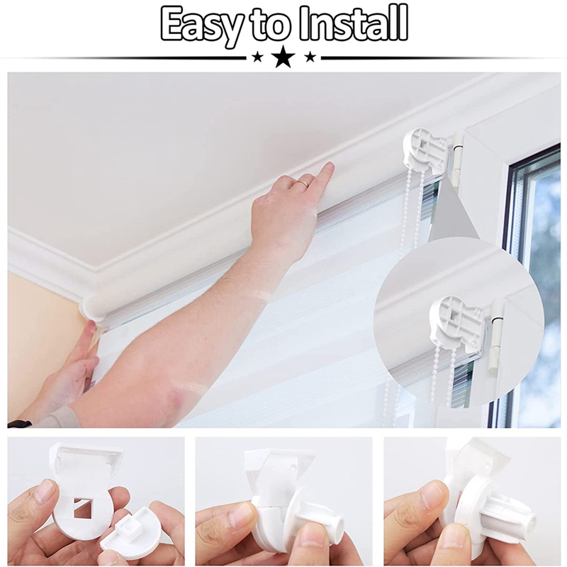 Roller Blind Fittings Kit, Roller Blinds Brackets with Beaded Chain, Curtain Roller Accessories for Windows Replacement. 