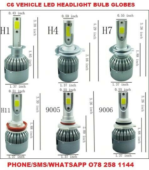 Super Bright H4 C6 36W 3800LM 6000K Car LED Headlight Hi/Lo Turbo Light Bulbs 2 PCs. 