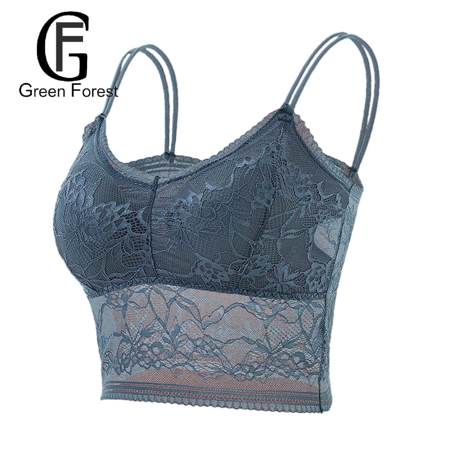 Breathable Lace Bra Lace Tube Top with Flower Embroidery
