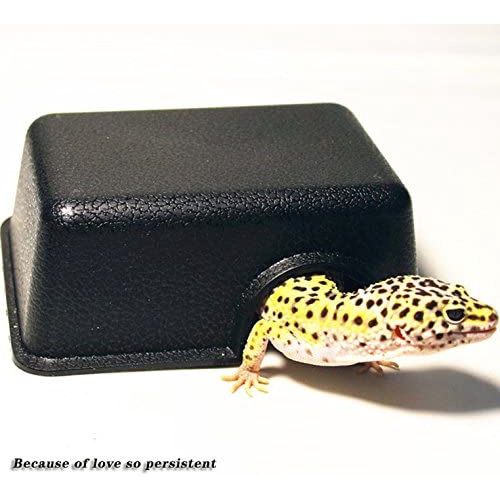 Reptile Hide Box Habitats Caves Hiding Snake Cage Box For Snake Lizards Gecko Black 2sizes. 