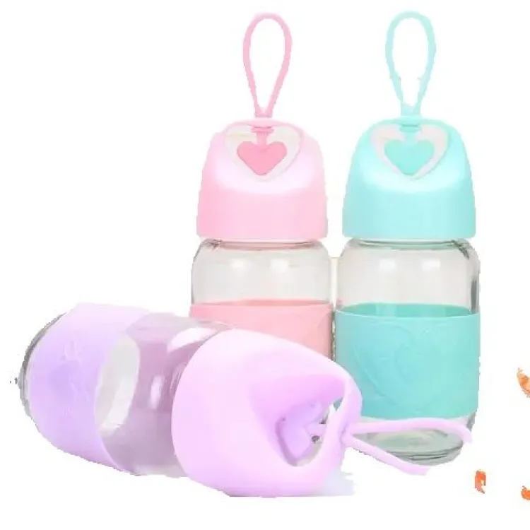 Baby glass water store bottle