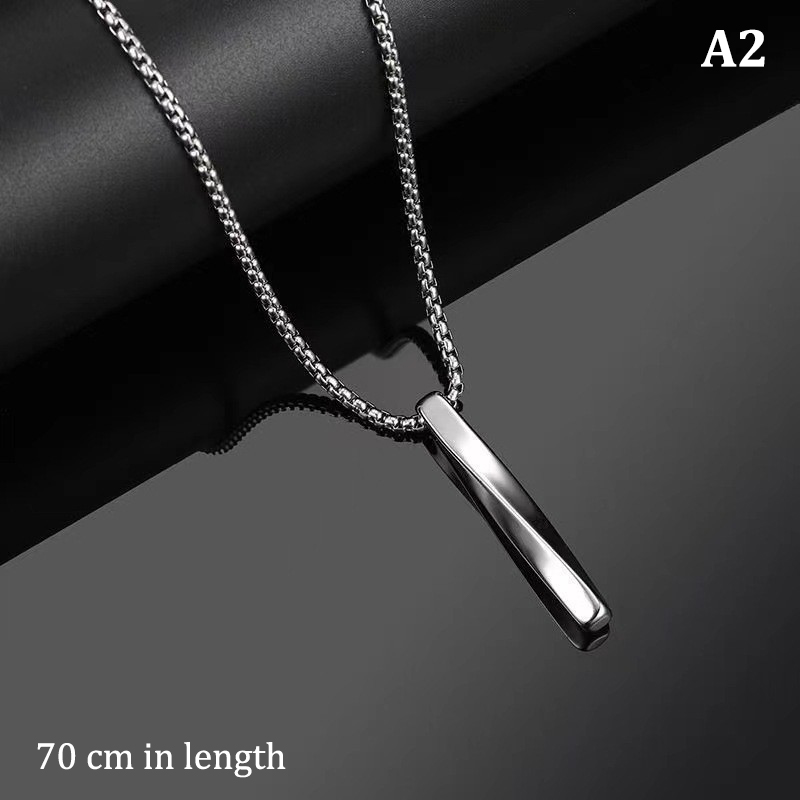 Silver Color Spiral Pendant Necklace Men Trendy Simple Punk Cool Clavicle Chain Personality Hip Hop Neck Chain Fashion Jewelry—RUNTO