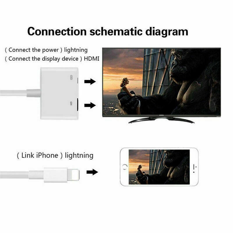 Universal HDMI Cable Adapter For Apple interface 8Pin to HDMI Digital AV Converter for iPad iPhone iOS 12 11 10. 