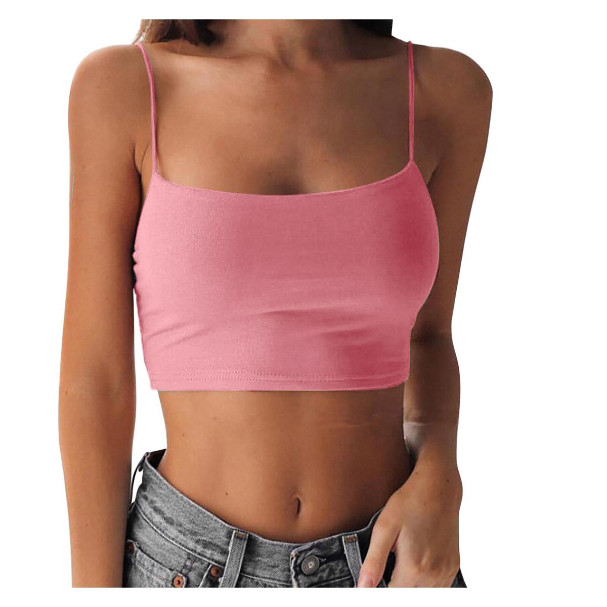 【Happy childhood memories】Tank Top Black Halter CroTops Women Summer Camis Camisole Casual Top Female Sleeveless Cropped Vest