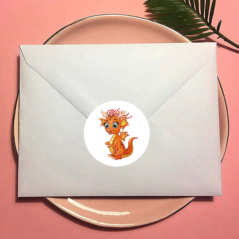 500Pcs/Roll Cute Dinosaur Pattern Reward Encouragement Sticker Roll For Kids GJCUTE. 