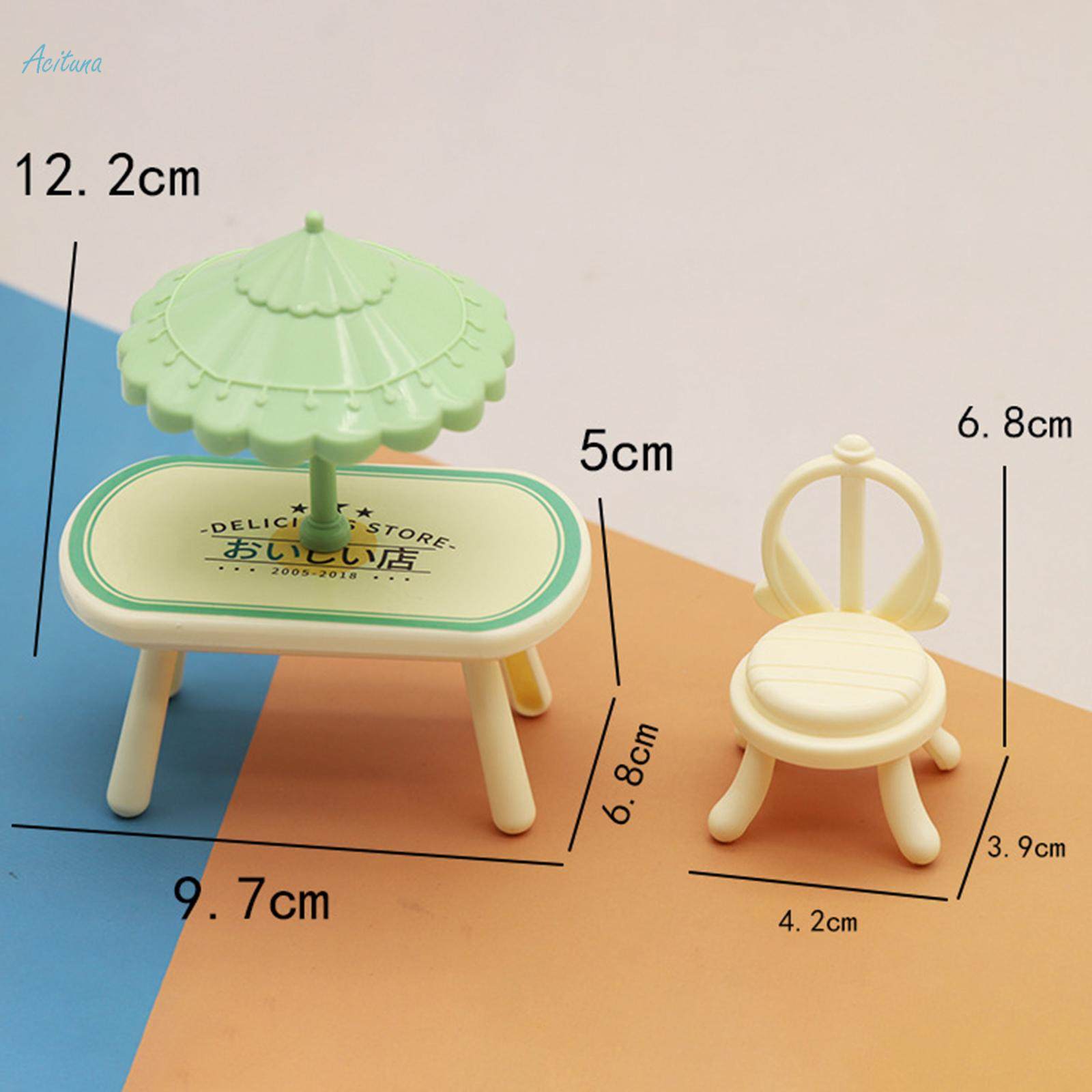 Pretend Play Outdoor Dinign Table and Chair Set Exquisite Activity Picnic Dinner Toys Picnic Table with Parasols for Birthday Gift Preschool. 