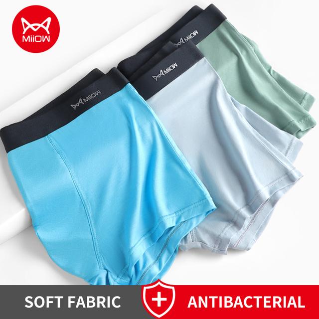Miiow 3Pcs Cotton Chinese Style Men's  ShortsAcid  Crotch   Shorts L-5XL. 