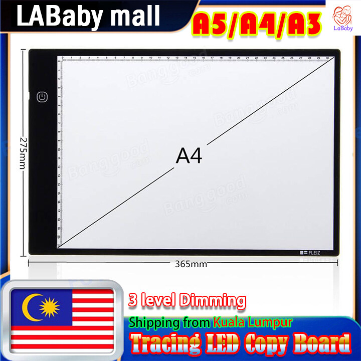 A4/A3 LED Tracing Light Box Board Artist Tattoo Drawing Pad Table Stepless Adjusted , A5 LCD Copy Board, 3 level Dimming Ultra-Thin Adjustable Light Box, USB Power Artcraft Pad, Painting Writing DIY Box