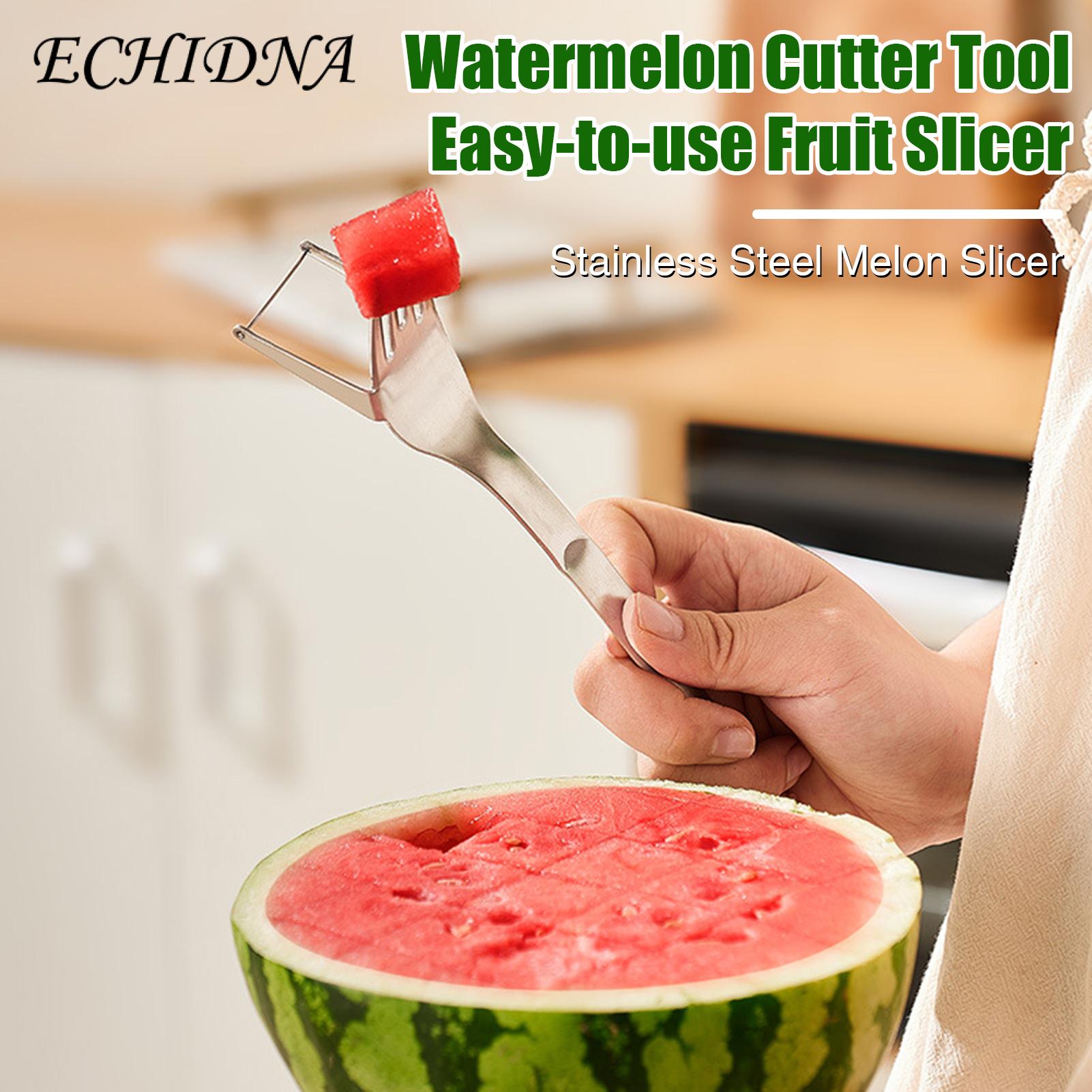 Watermelon Dicer Tool Watermelon Windmill Cutter Stainless Steel Fruit Fork Slicer Tool for Home Party Camping Kitchen Gadget 2-in-1 Design Self-cutting Watermelon Slicer. 