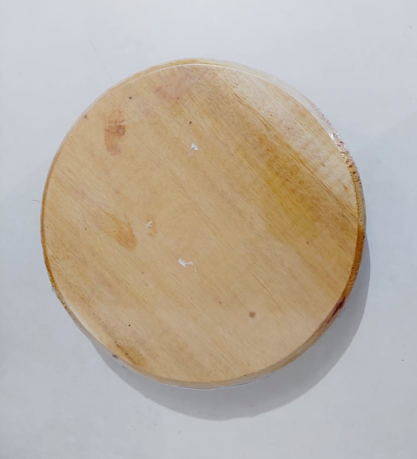 Natural Eco Friendly Round Wood Cutting Board 25.5cm Chopping Board With Legs