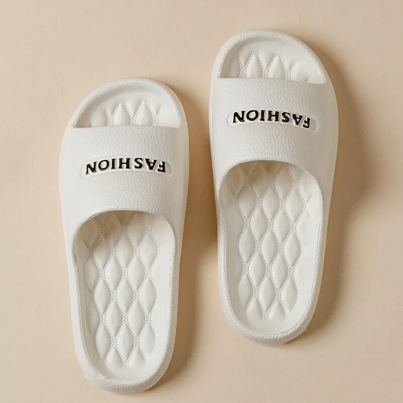【WEJA】Fashion Summer Eva Slippers Summer Women Thick Soles Non-slip Home Indoor Outdoor Couple Slippers Bath Flip Flops