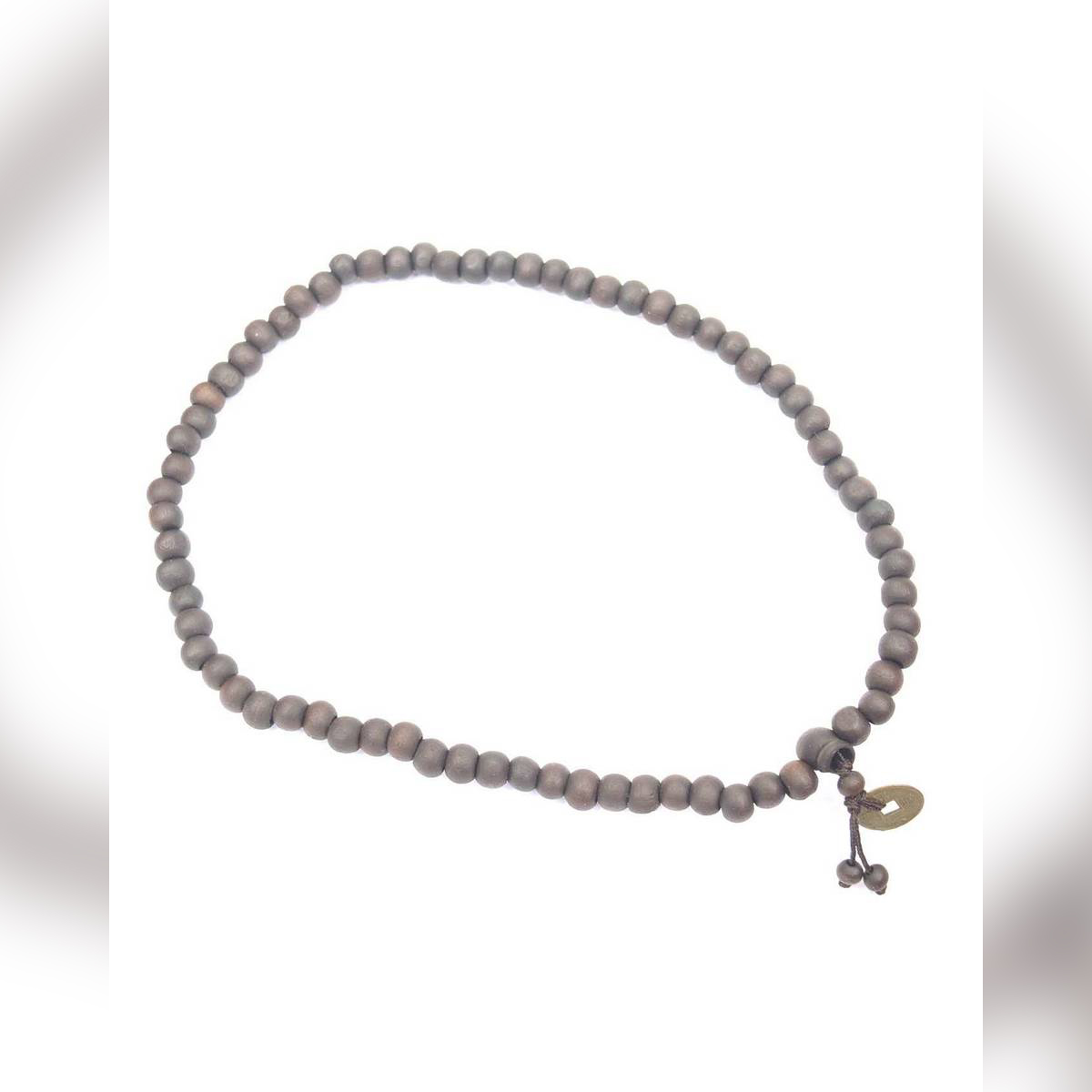 Men Black Cord Peace Silver Chain