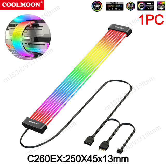 Coolmoon Pc Case Extension Rgb Cable Graphics Motherboard Power Supply ...
