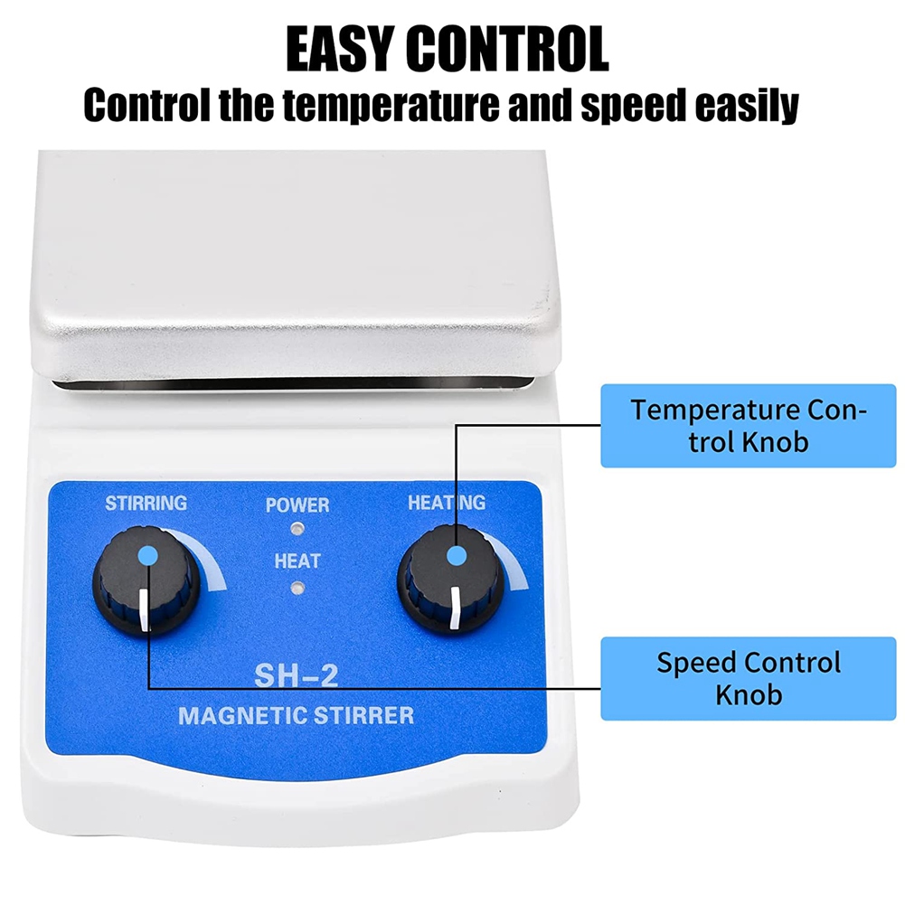 Lab Magnetic Stirrer Plate Hot Stir Mixer 1000Ml Capacity US Plug. 