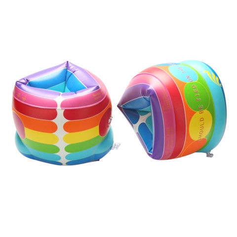 Thickened Swimming Ring Equipment Float Double Airbag Long White Silk Sleeves Rainbow Water Wing Swimming Arm Circle Beginner