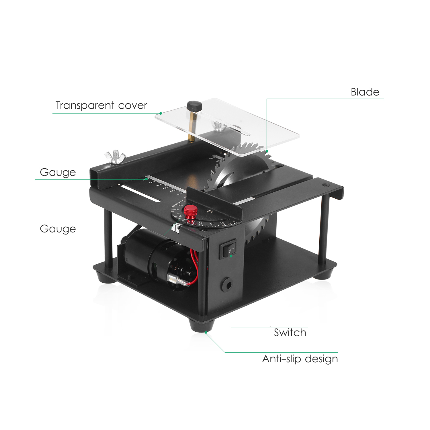 KOGEEK Multi-Functional Table Saw Mini Desktop Saw Cutter Electric Cutting Machine Saw Blade Grinding Wheel Adjustable-Speed Angle Adjustment 35MM Cutting Depth Wood Plastic Acrylic Cutting EU. 