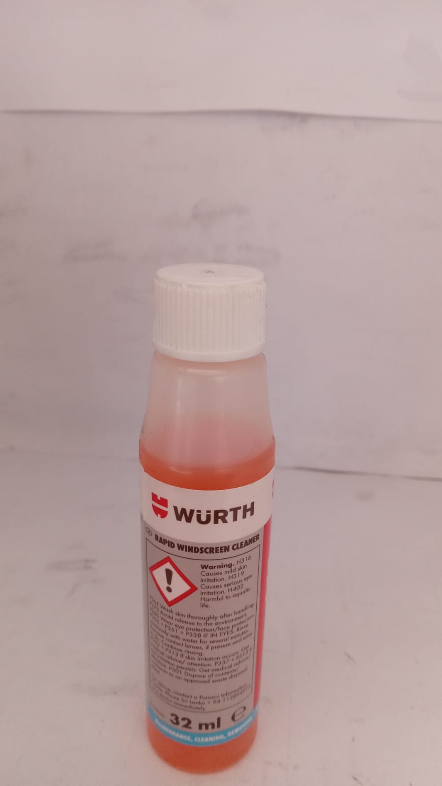 WURTH WINDSCREEN CLEANER(CONCENTRATE) 6ML. 