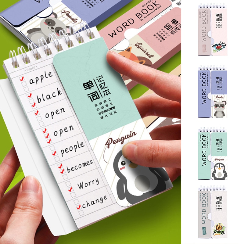 Portable Mini Spiral Notebook 80 Pages Multipurpose Pocket Notebook for School Stationery Students Languages Learning Word Book. 
