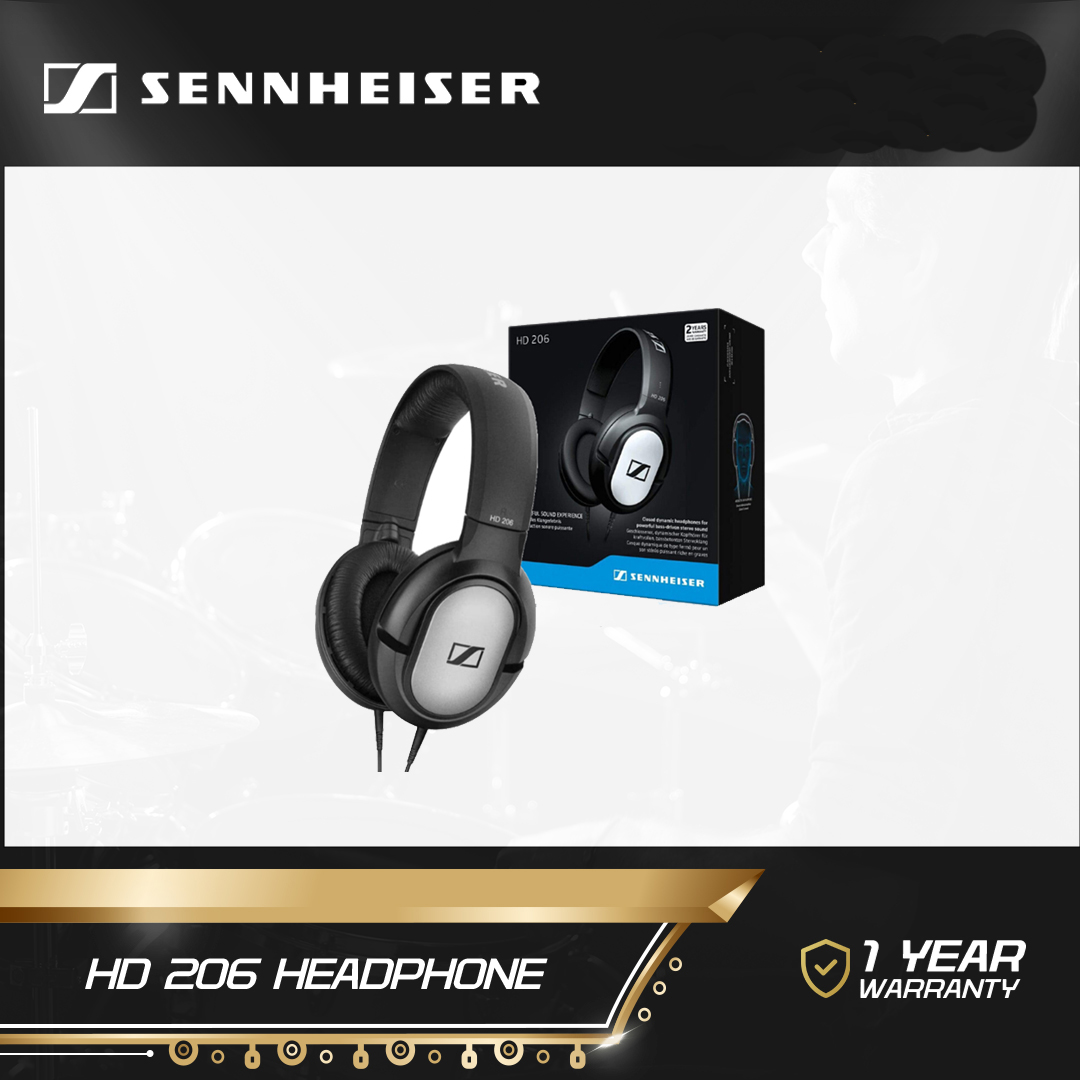 SENNHEISER HD 206 Closed-Back Over Ear Headphones. 