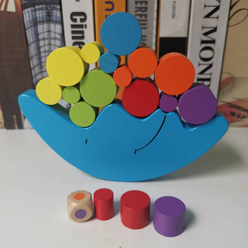 Moon Balance Game Hand-Eye Coordination 3-4 Years Old Early Education Desktop Matching Children's Educational Wooden Toys Jenga. 