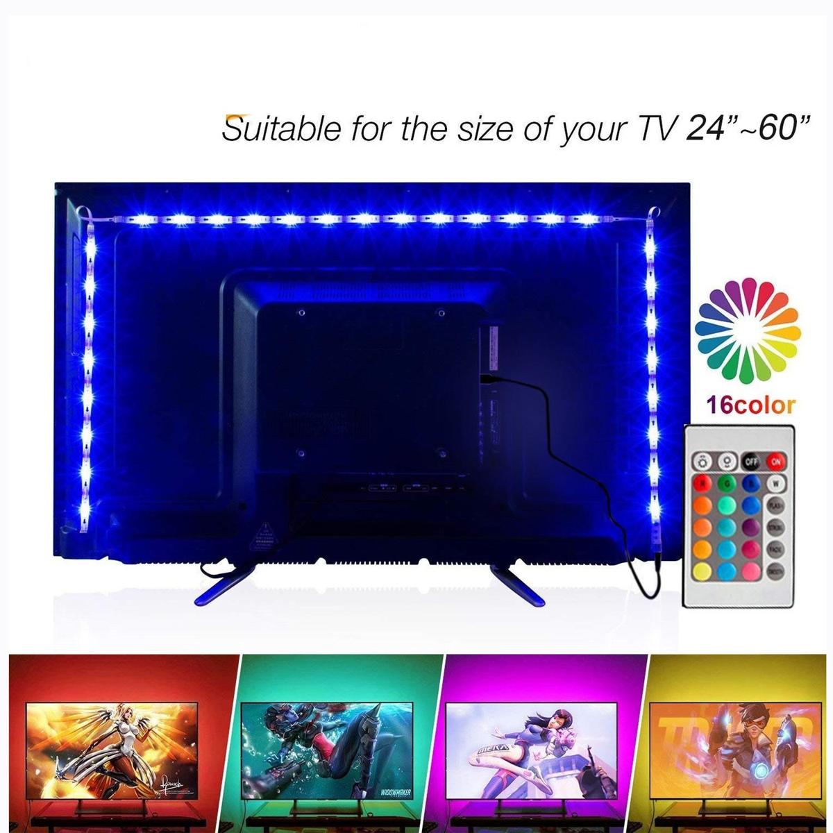12V LED Light Strip 5M 16.4ft RGB LED Tape Lights RGB Rope Lights 16 Milions Colors Flexible Changing LED Strip Lights with Remote for TV Bedroom Party Home Lighting Kitchen Bar