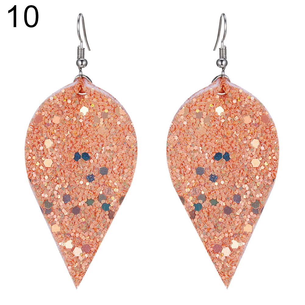 Shopping Made Fun Best prices Fashion Genuine Leather Women Leaf Teardrop Drop Dangle Hook