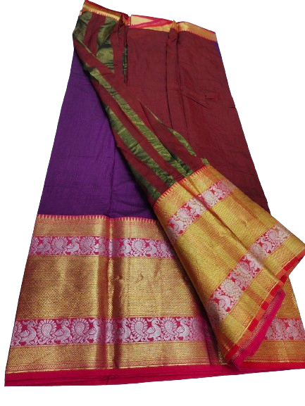 big pattu border with plain saree. 