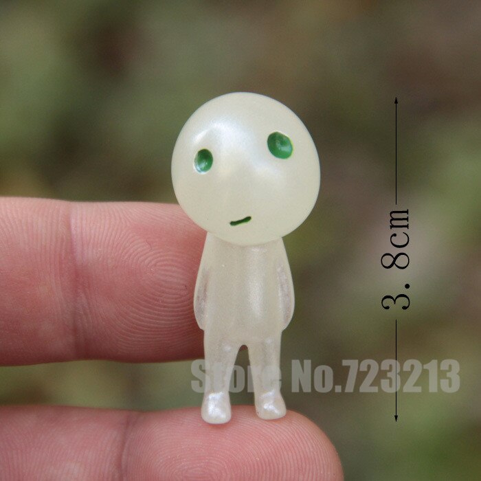 【World Supermarket 2021】Kodama Luminous 5pcs/lot Princess Mononoke Hime Figure Cute Tree Elves Cartoon Movie Resin Toys