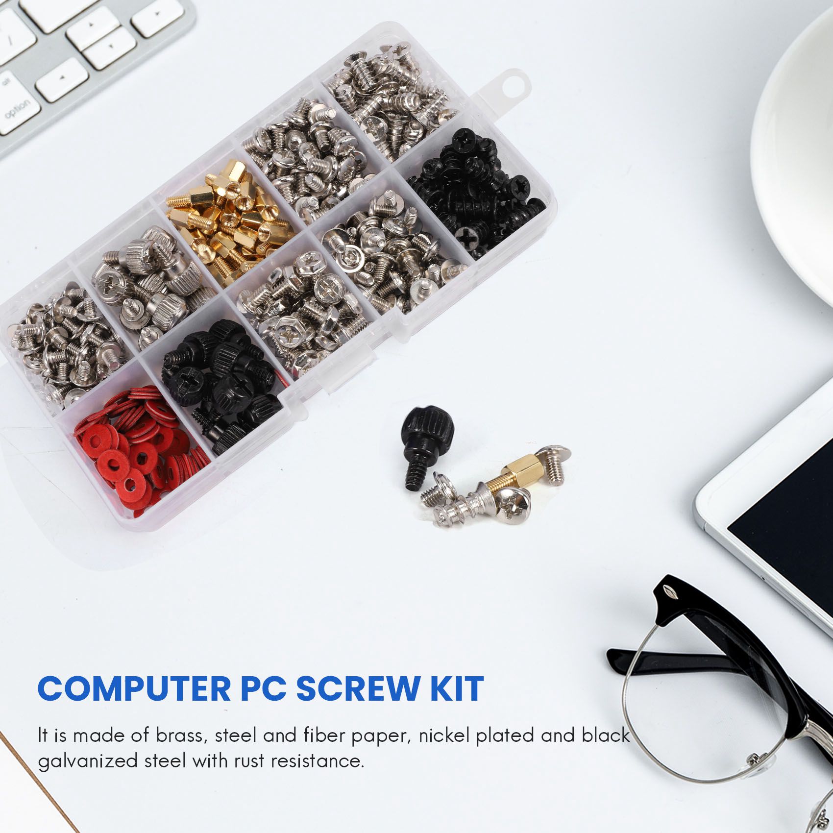 360PCS Personal Computer Screw,Pc Case Screws,Motherboard Standoffs for Hard Drive Pc Case Motherboard Fan Power Graphic. 