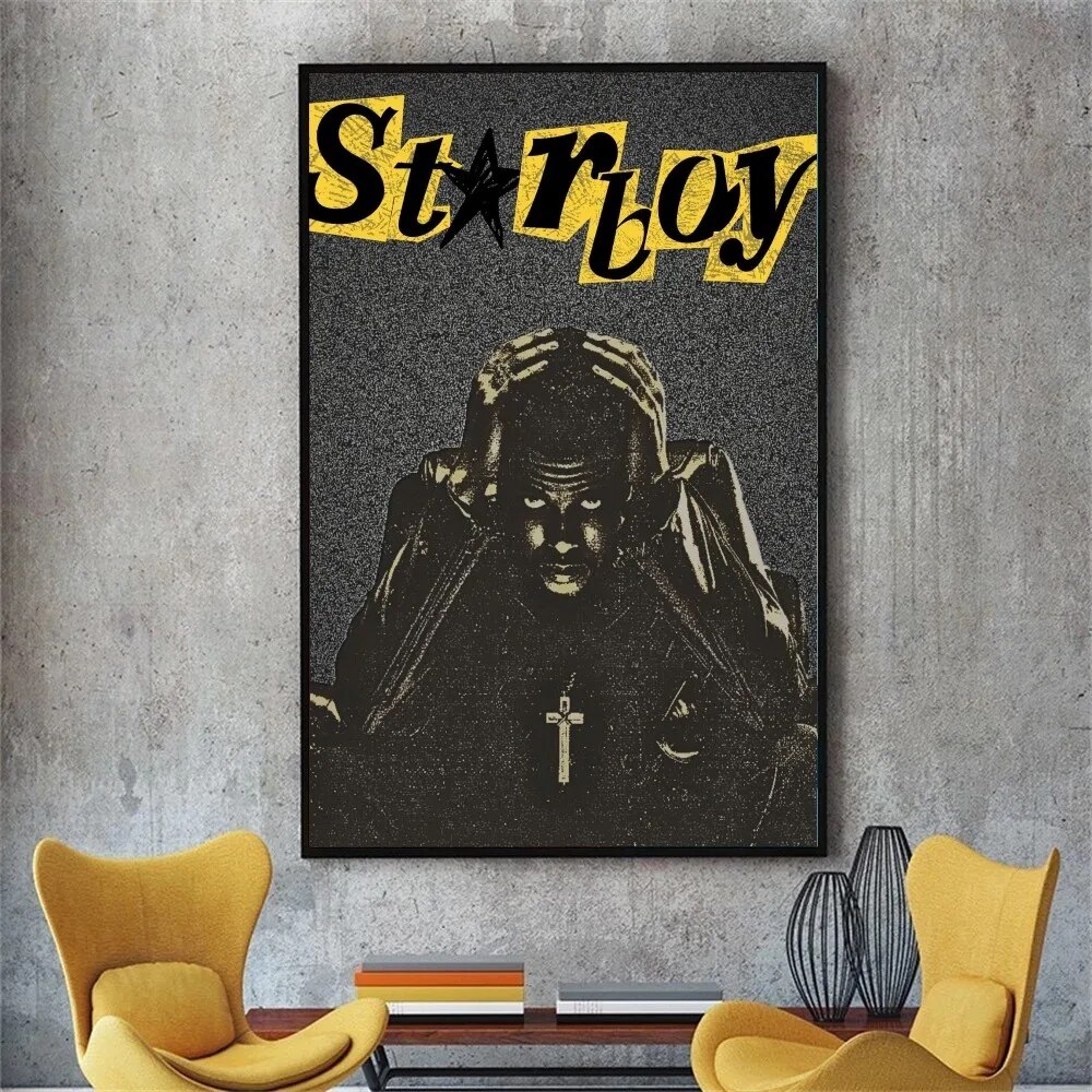 【NEW】 The Weeknd Starboy Poster No Framed Poster Kraft Club Bar Paper Vintage Poster Wall Art Painting Bedroom Study Stickers. 