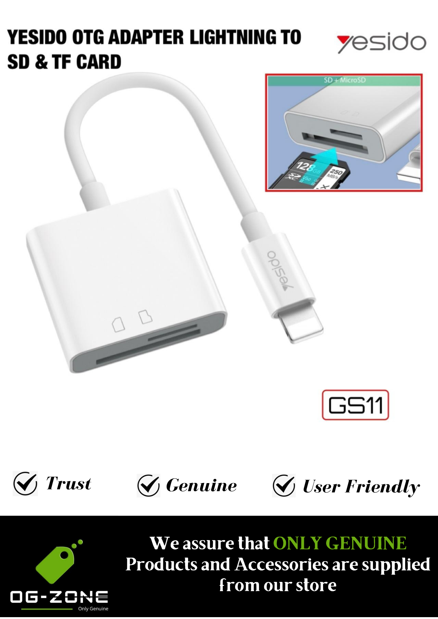 Yesido Lightning To Sd Otg Adapter Gs11 Ogzone Ot17f2 Buy Online At Best Prices In Srilanka Daraz Lk