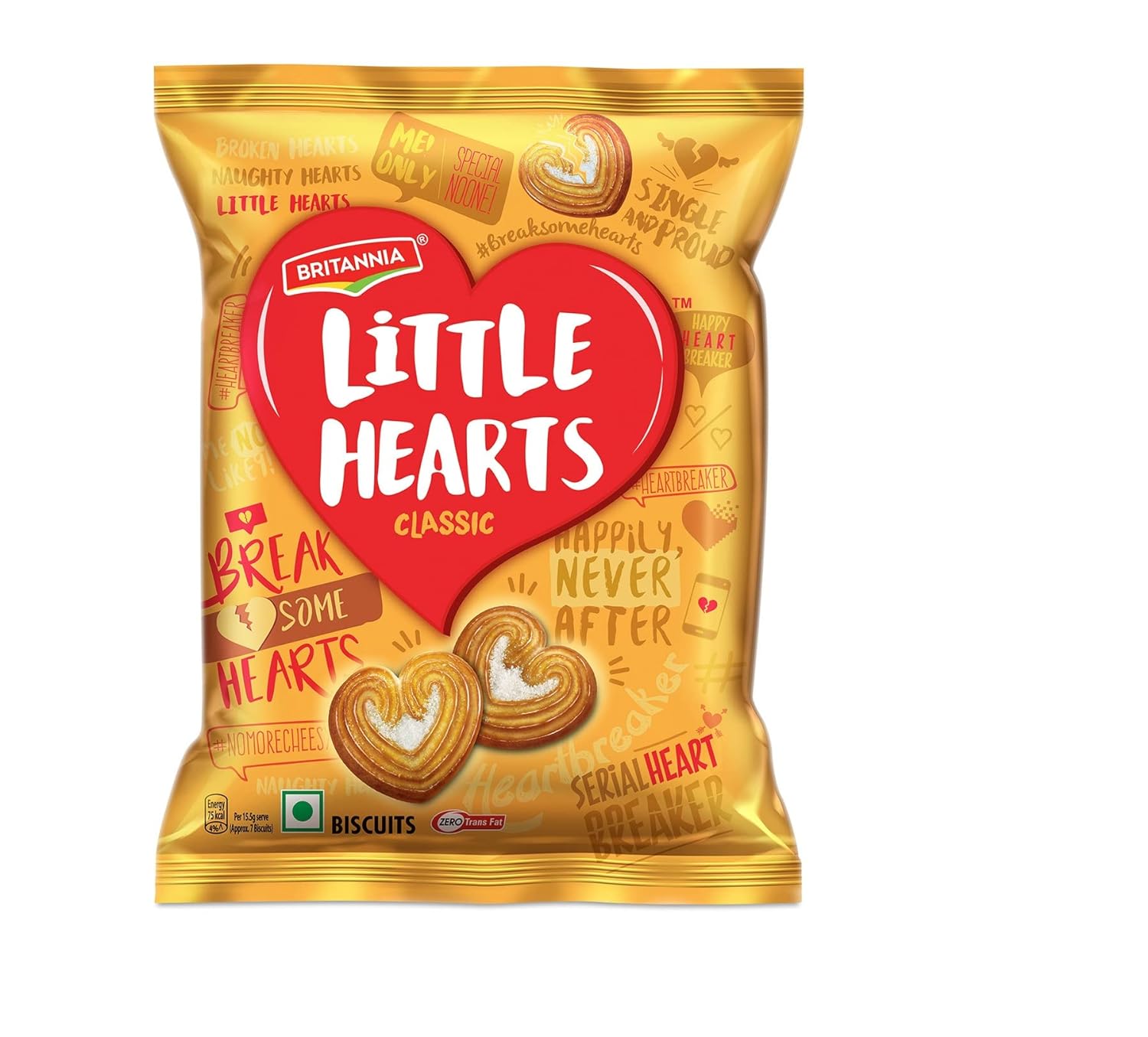Britannia Little Hearts Biscuits, 26g, Golden Yellow  (FROM INDIA) SAM