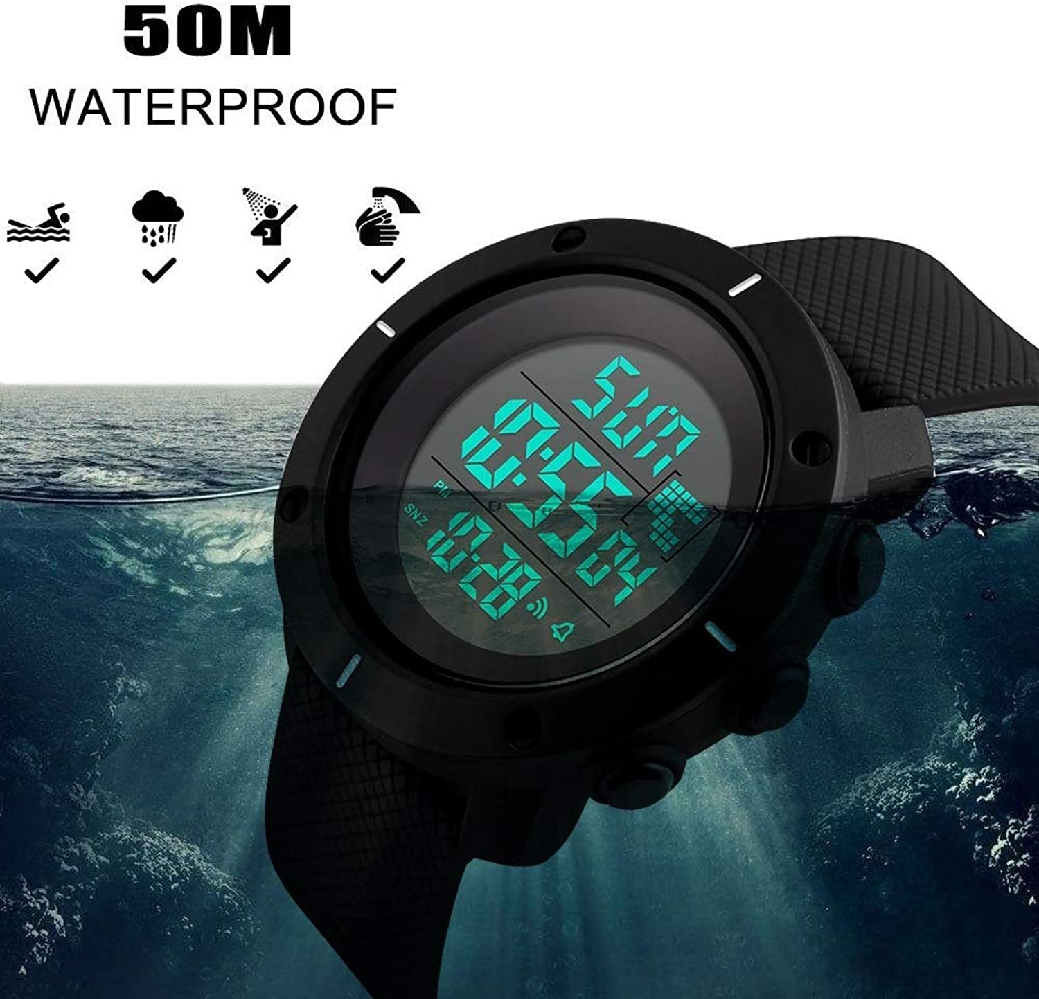 Waterproof discount digital watch