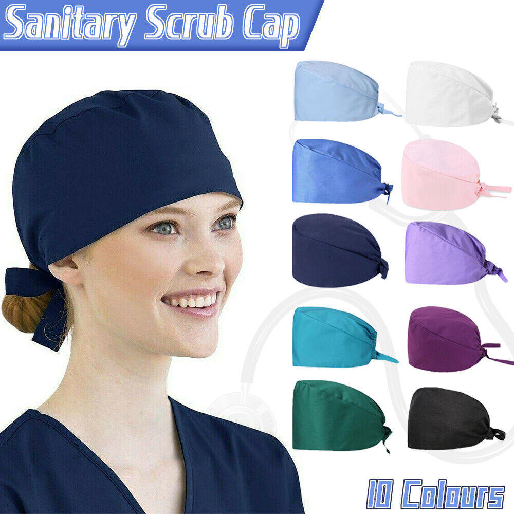 Cotton  Scrub Cap Unisex Surgery Cap Theatre Doctor Cap Nurses Work Hat Service Industry Sweat-absorbent Cap